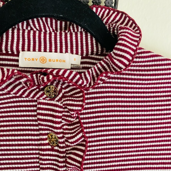 Tory Burch ruffle lidia polo top - Picture 2 of 7